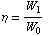 η = W_1/W_0