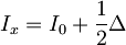 I_x=I_0+\frac{1}{2}\Delta
