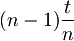 (n-1)\frac{t}{n}