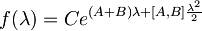 f(\lambda) = C e^{(A+B)\lambda + [A,B] \frac{\lambda ^2}{2}}