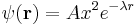 \psi(\mathbf{r})=Ax^2e^{-\lambda r}