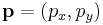 \mathbf{p}=\left(p_{x},p_{y}\right)