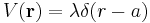 V(\mathbf r)=\lambda\delta(r-a)