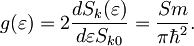 g(\varepsilon) = 2 \frac{dS_k(\varepsilon)}{d\varepsilon S_{k0}} =  \frac{Sm}{\pi\hbar^2}.