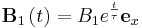 \mathbf{B}_{1}\left(t\right)=B_{1}e^{\frac{t}{\tau}}\mathbf{e}_{x}