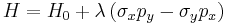 H=H_{0}+\lambda\left(\sigma_{x}p_{y}-\sigma_{y}p_{x}\right)