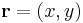 \mathbf{r}=\left(x,y\right)