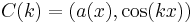 C(k) = \left(a(x), \cos(kx)\right)