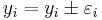 y_i= y_i\pm\varepsilon_i