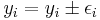 y_i= y_i\pm\epsilon_i